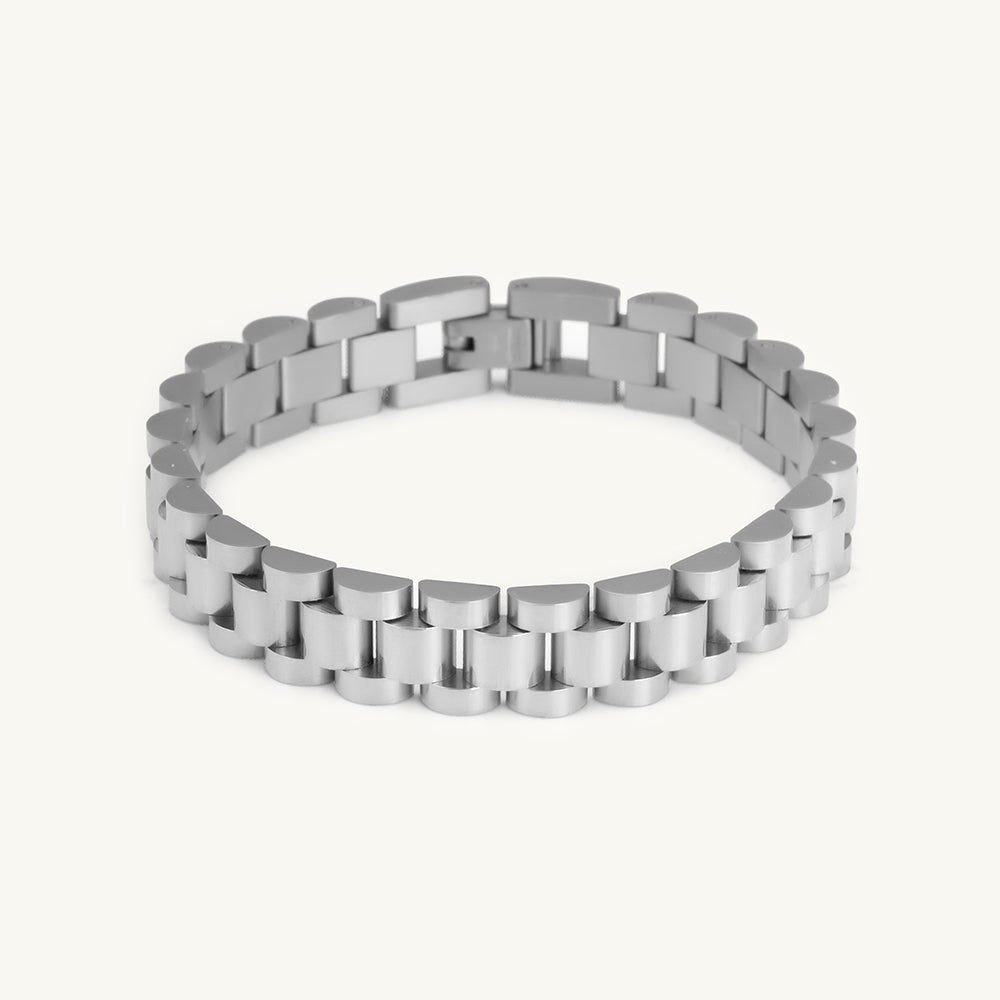 Bold & Classic Silver Link Men's Bracelet