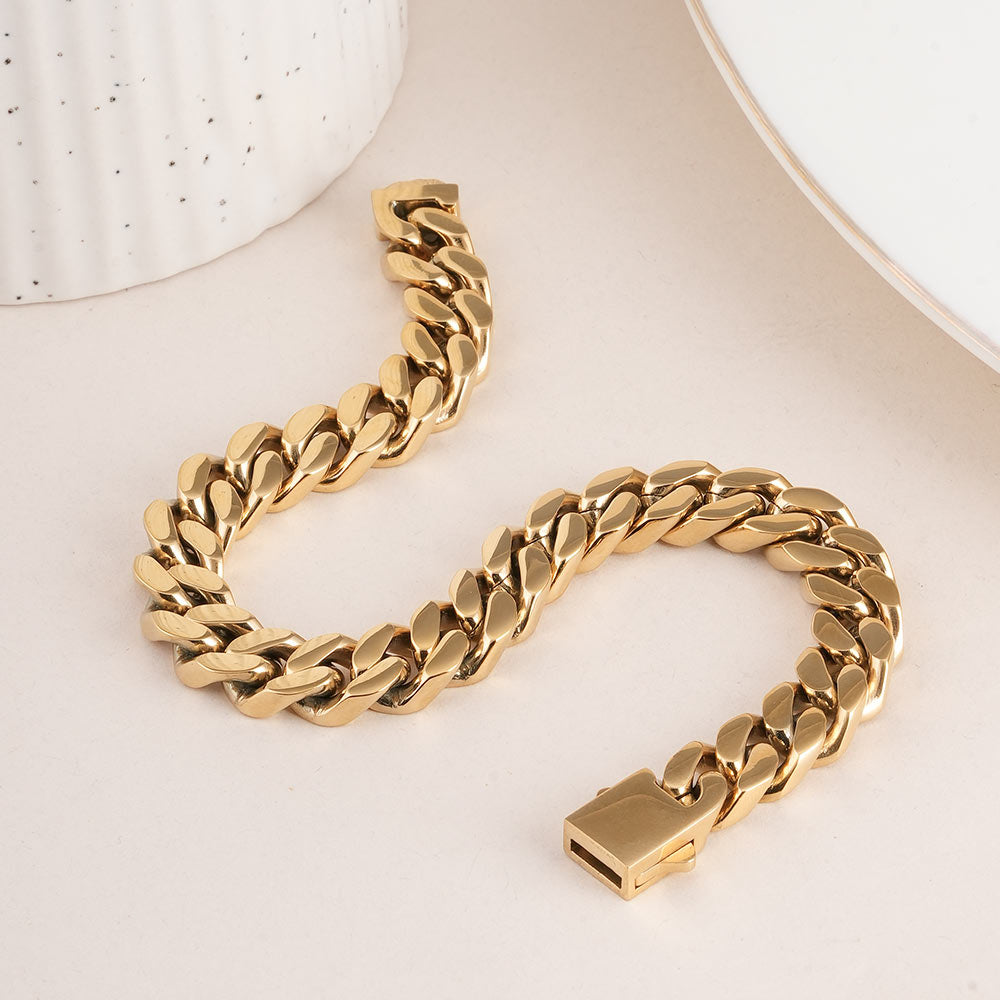 Classic Cuban Link Gold Men's Bracelet
