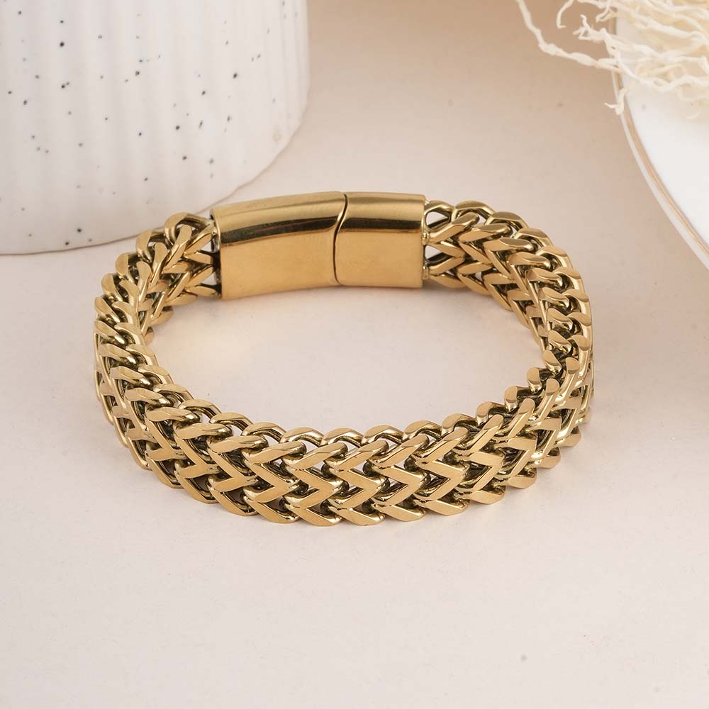 Statement Interwoven Gold Men's Bracelet