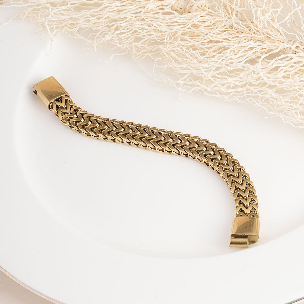 Statement Interwoven Gold Men's Bracelet