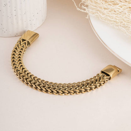 Statement Interwoven Gold Men's Bracelet