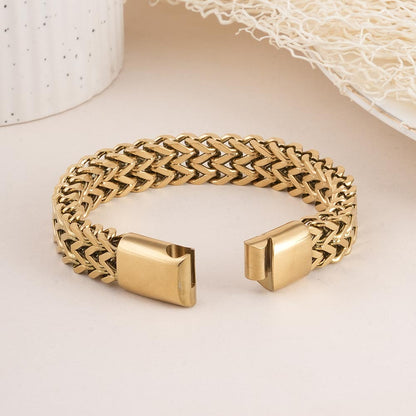 Statement Interwoven Gold Men's Bracelet