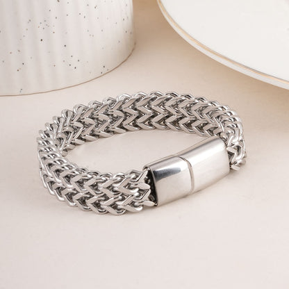 Statement Interwoven Silver Men's Bracelet