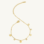 Dangle Motif Crystal Anklet