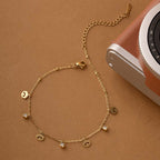Dangle Motif Crystal Anklet