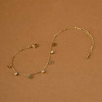 Dangle Motif Crystal Anklet