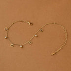 Dangle Motif Crystal Anklet