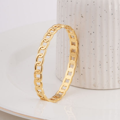 Gold Chain Link Bangle Bracelet