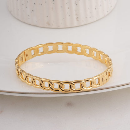 Gold Chain Link Bangle Bracelet