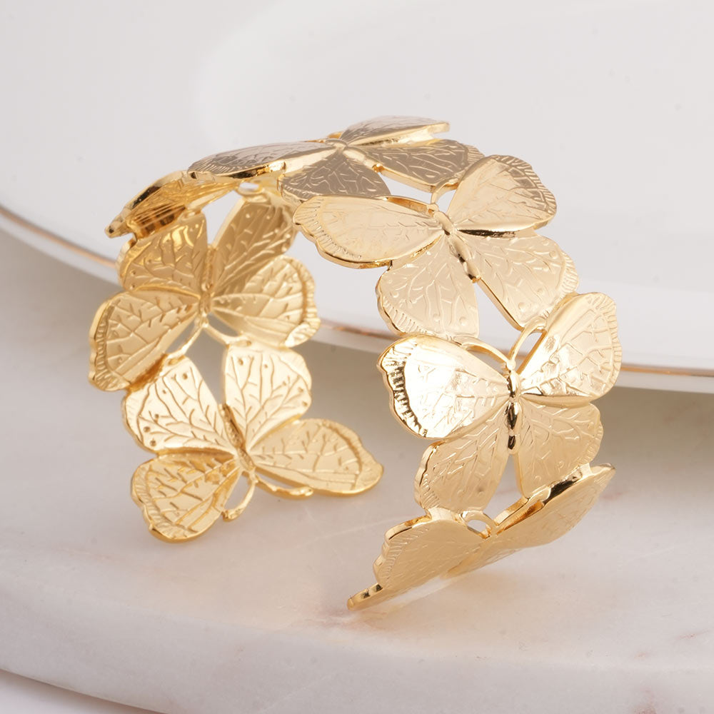 Butterfly Gold Cuff Bracelet