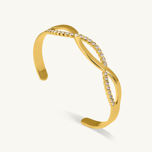 Twisted Diamond Gold Bracelet