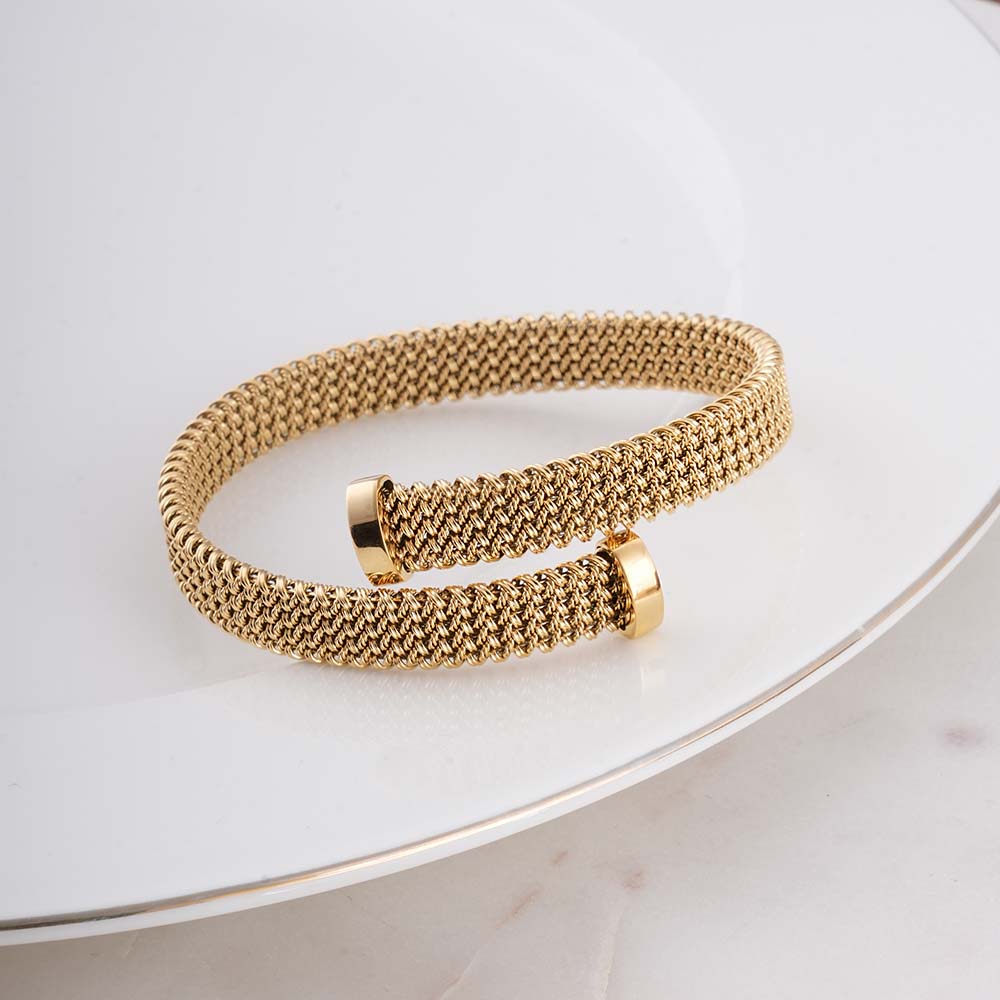 Beaded Flat Mesh Bracelet