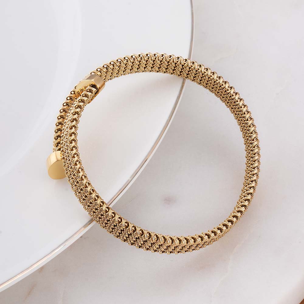 Beaded Flat Mesh Bracelet