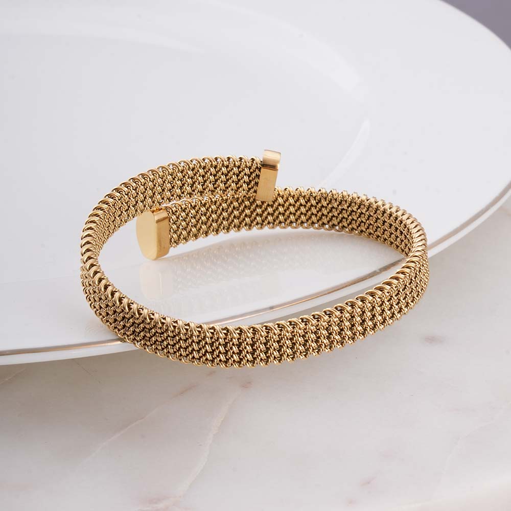 Beaded Flat Mesh Bracelet