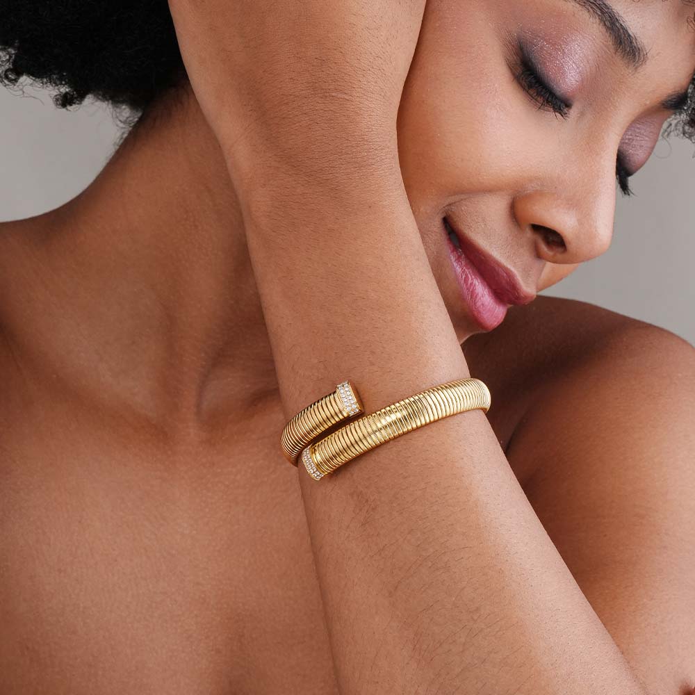 Beaded Flat Mesh Bracelet