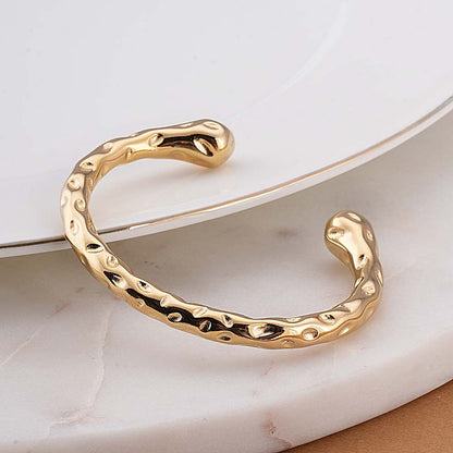 Hammered Gold Cuff Bracelet
