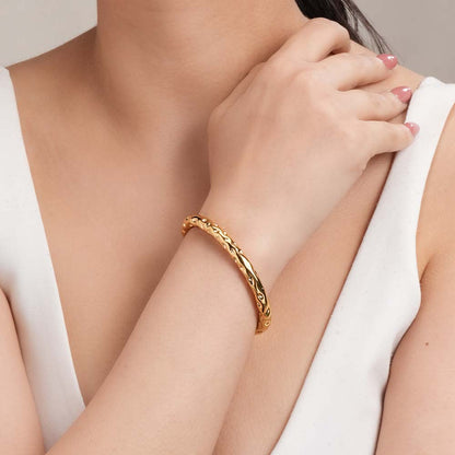 Hammered Gold Cuff Bracelet
