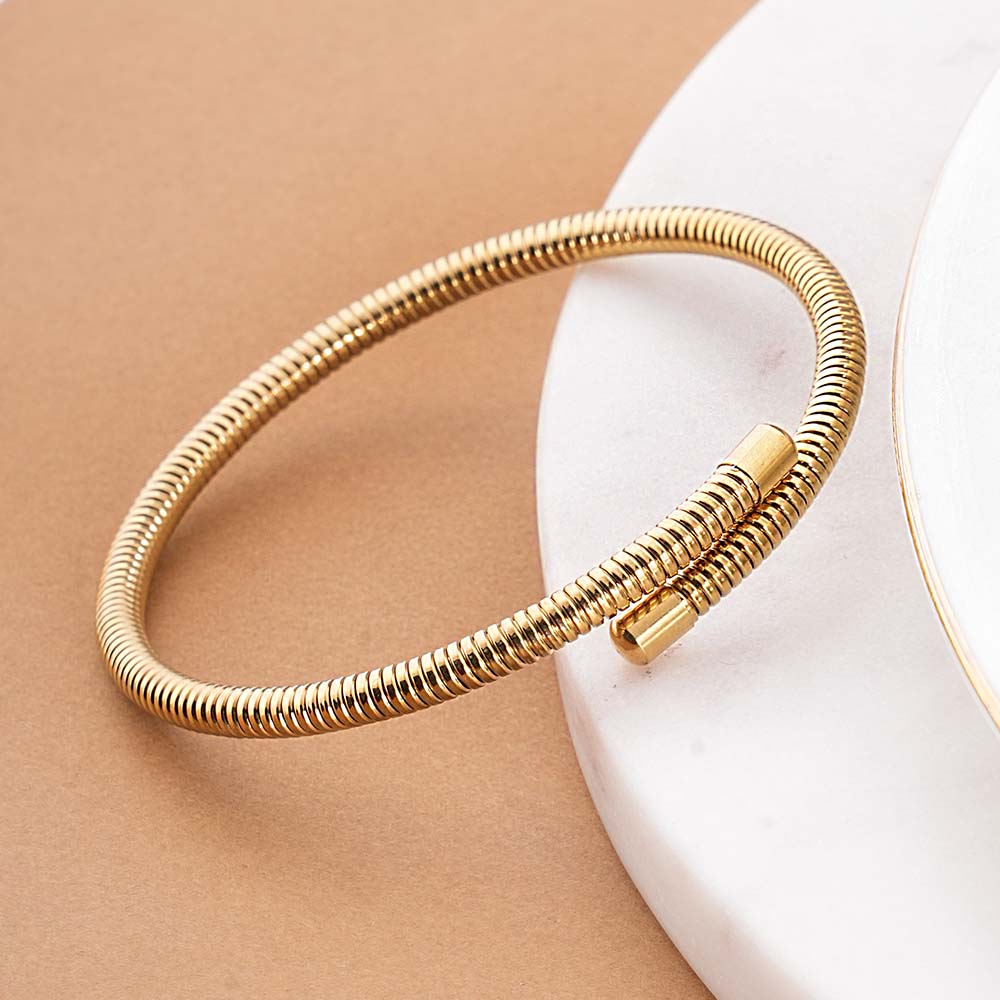 Stackable Wraparound Gold Bracelet