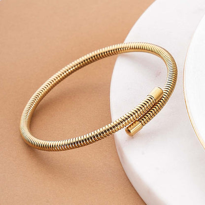 Stackable Wraparound Gold Bracelet