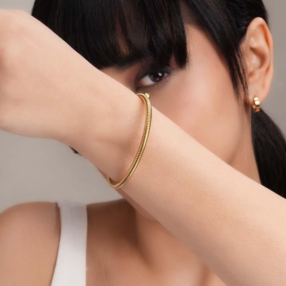 Stackable Wraparound Gold Bracelet