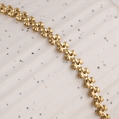 Gold Floral Link Bracelet