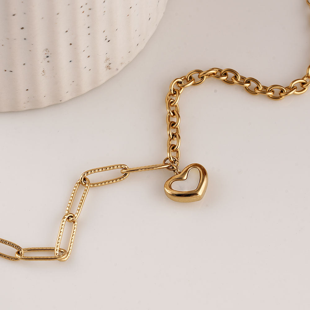 Heart Link Chain Bracelet