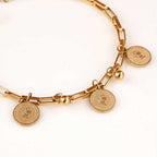Coin Hollow Box Chain Bracelet