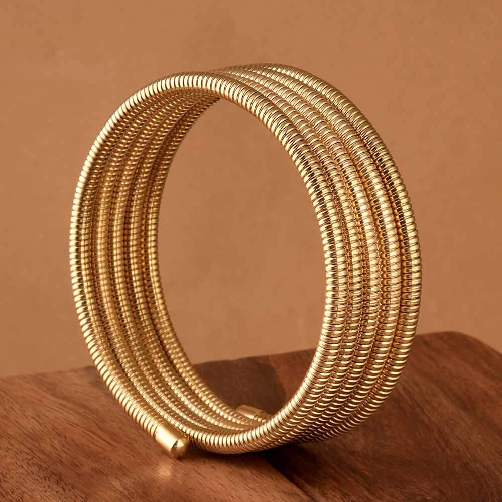 Spiral Gold Statement Bracelet