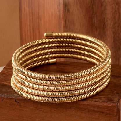 Spiral Gold Statement Bracelet
