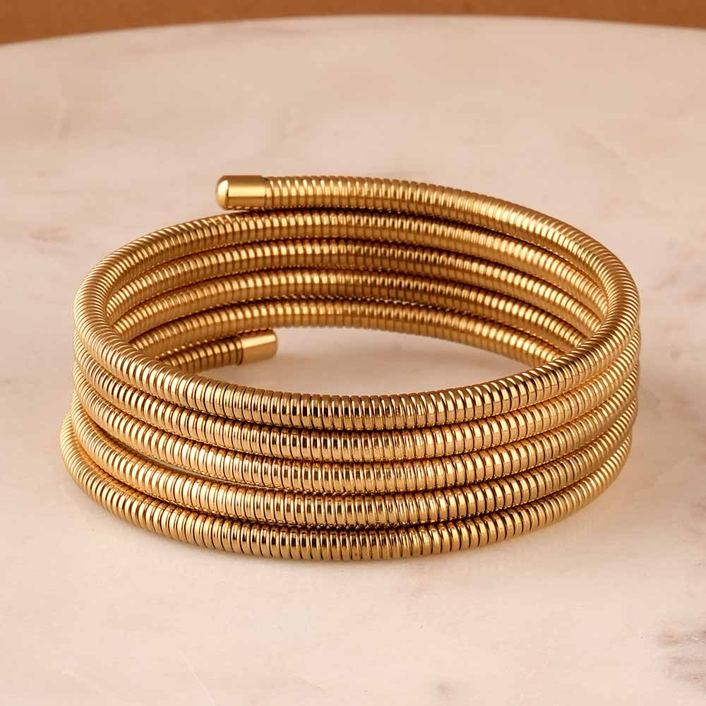 Spiral Gold Statement Bracelet