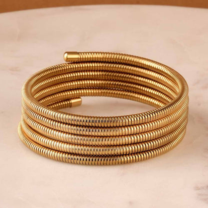 Spiral Gold Statement Bracelet