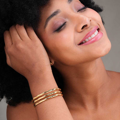 Chunky Gold Ladder Cuff Bracelet