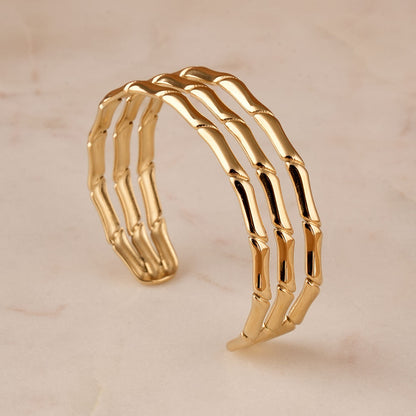Chunky Gold Ladder Cuff Bracelet