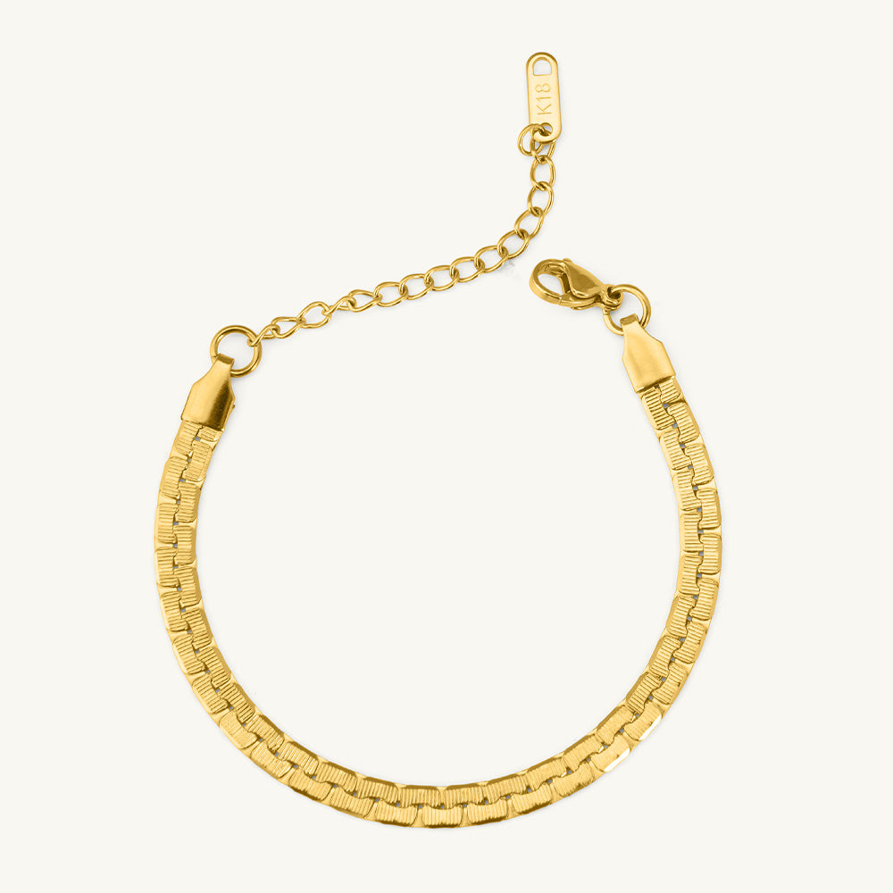 Classic Herringbone Gold Bracelet