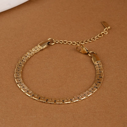 Classic Herringbone Gold Bracelet