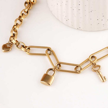 Golden Key Charm Bracelet