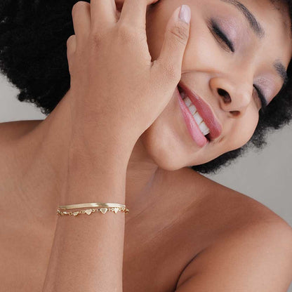Embered Hearts Golden Bracelet