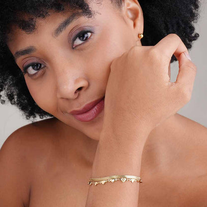 Embered Hearts Golden Bracelet