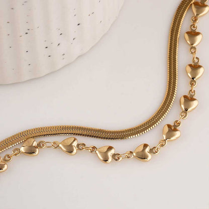 Embered Hearts Golden Bracelet