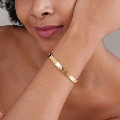 Golden Love Bangle Bracelet