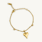 Crystal Point Heart Chain Bracelet