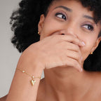 Crystal Point Heart Chain Bracelet