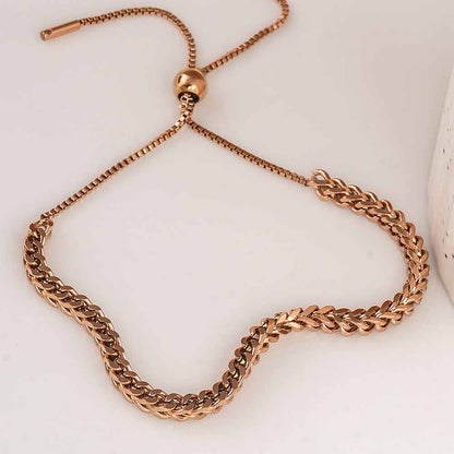 Patterned Weave Chain Bracelet