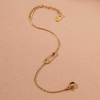 Crystal Safety Pin Chain Bracelet