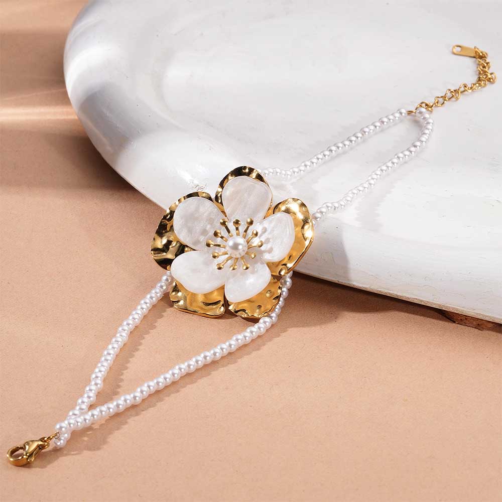 Bloom Pearl Chain Bracelet