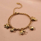 Boho Elephant & Bloom Charm Bracelet