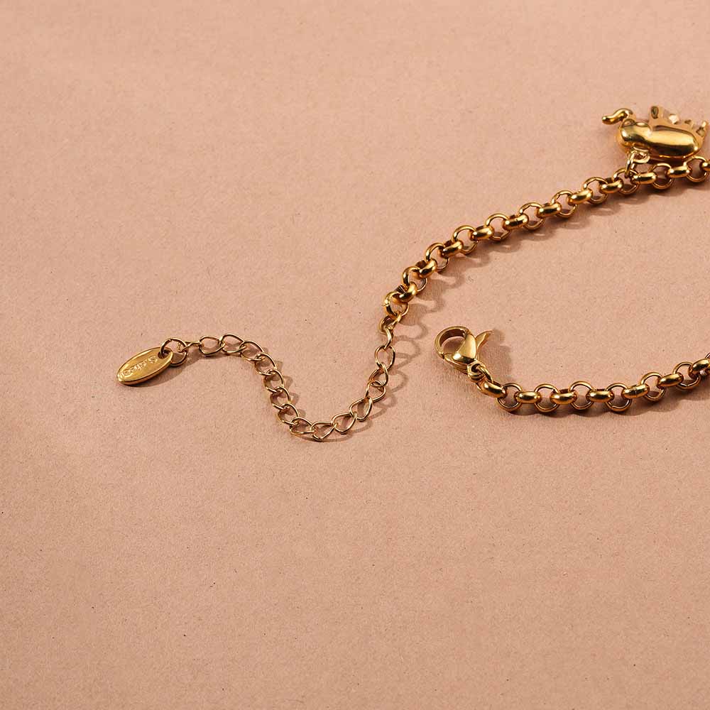 Boho Elephant & Bloom Charm Bracelet