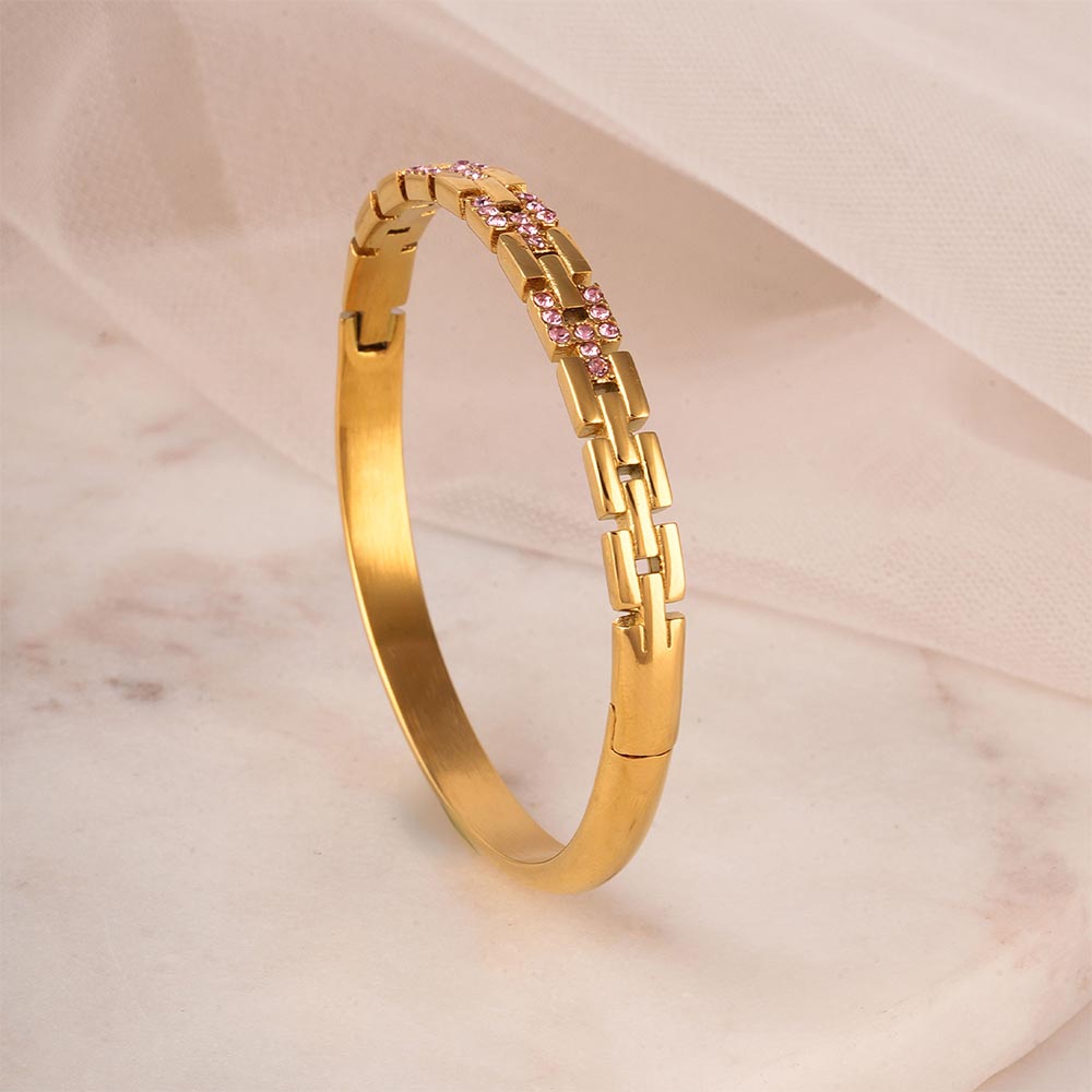 Brick Pattern Bangle Bracelet