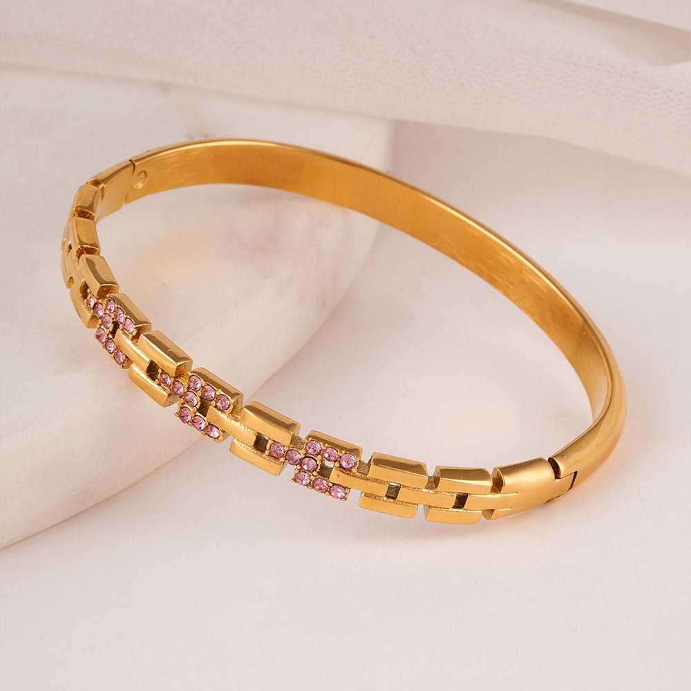 Brick Pattern Bangle Bracelet