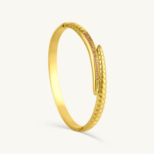 Textured Snake Tail Bangle Bracelet